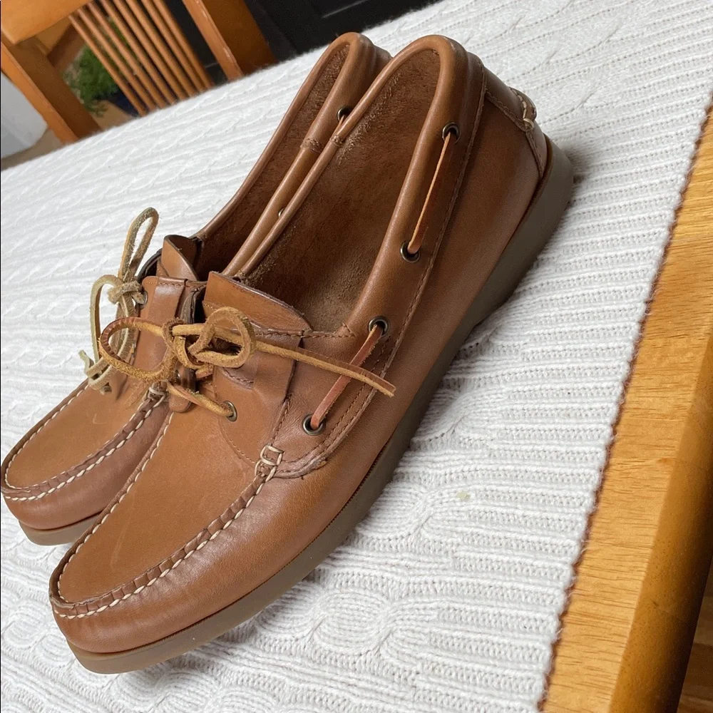 Mens Eagle Mountain 12D Brown Leather Boat Deck Shoes nautical like new